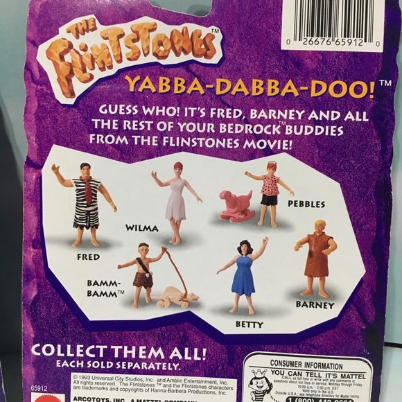 THE FLINTSTONES 1993 Bendable Figures NWT - Picture 5 of 12
